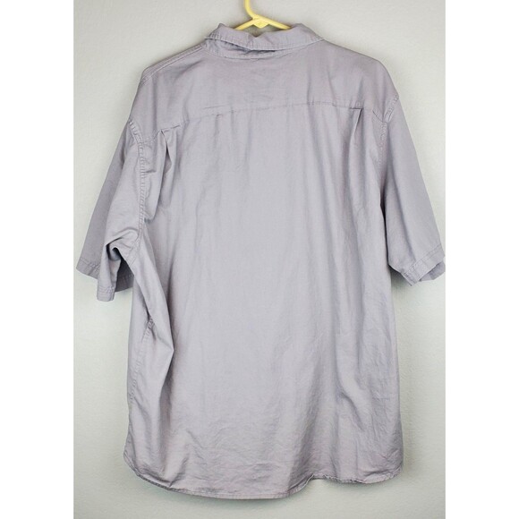 Wrangler Men's 2XL XXL Casual Button Down Shirt Gray Short Sleeve Pockets Flex - Picture 5 of 5